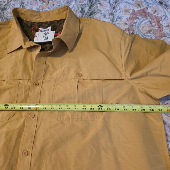 NEW Woolrich Gold / Mustard Vented Long Sleeve Fishing Shirt Outdoor Mens XXL - Picture 5 of 9